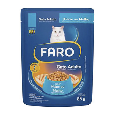 Ração Úmida Faro Peixe ao Molho para Gatos Adultos