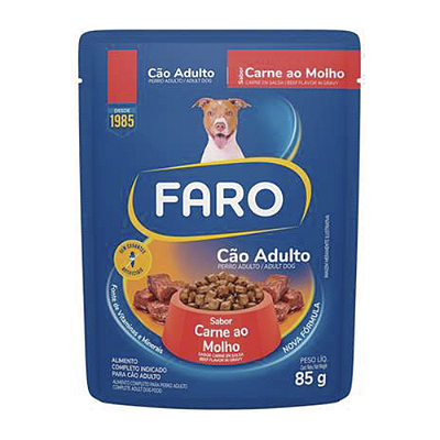 Ração Úmida Faro Carne ao Molho para Cães Adultos