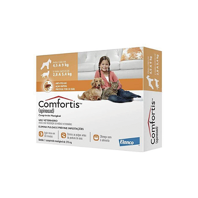 Antipulgas Comfortis 270mg - Caes 4,5 a 9kg e Gatos 2,8 a 5,4kg - Elanco