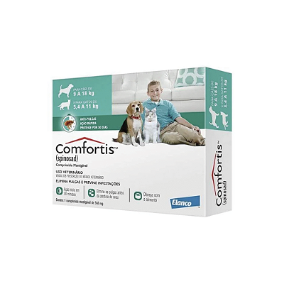 Antipulgas Comfortis 560mg - Caes 9 a 18kg e Gatos 5,4 a 11kg - Elanco