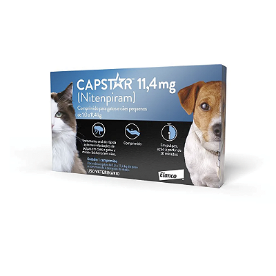 Capstar 11,4mg: para cães e gatos de até 11,4 kg 1 comprimido