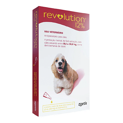 Antipulgas Revolution 12% para Cães de 10,1kg a 20kg 1 Tubo