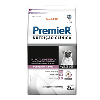 Ração Premier Nutrição Clínica Cães Hipoalergênico Pequeno Porte Cordeiro e Arroz 2 kg