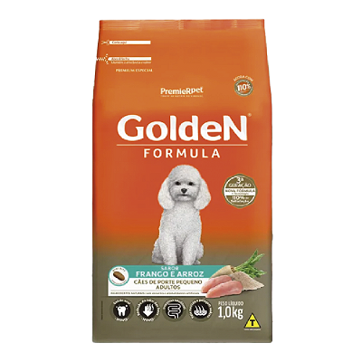 Ração Golden Formula para Cães Adultos Raças Pequenas Frango e Arroz – 1Kg