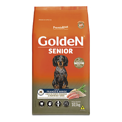 Ração Golden Fórmula Mini Bits Senior para Cães Adultos de Pequeno Porte Sabor Frango e Arroz 3kg