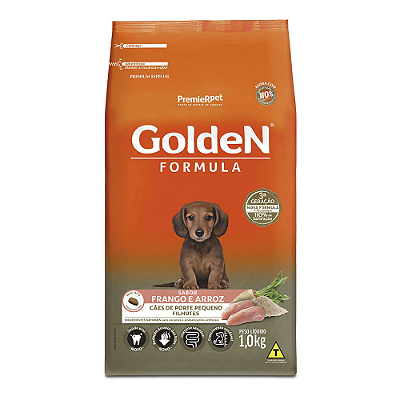 Ração Seca PremieR Pet Golden Formula Frango e Arroz para Cães Filhotes de Raças Pequenas 1kg