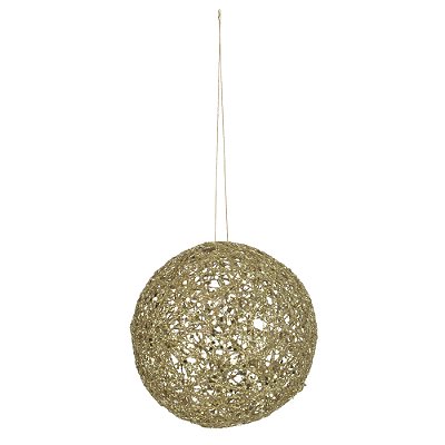 Bola de Natal Aramada c/Glitter (Dourado) 12cm