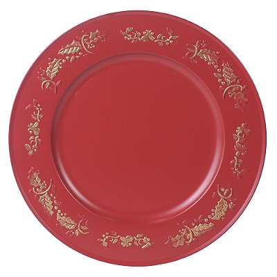 Natal Sousplat Clássico PLT (Vermelho Dourado) 33d