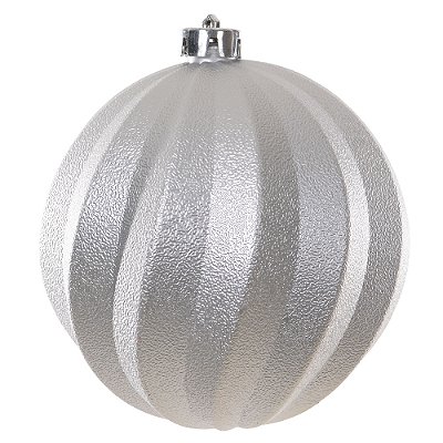 Bola de Natal Decorada Plástico Prata 15cm