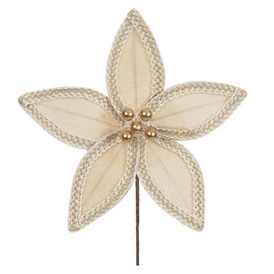 Bico de Papagaio Natal Aveludado Bege 18cm