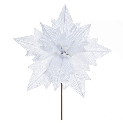 Haste Bico de Papagaio Natal Aveludado (Branco) 26cm