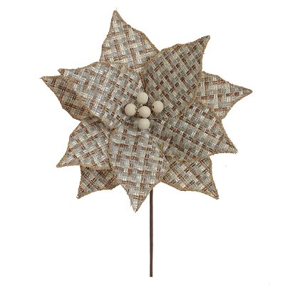 Haste Bico de Papagaio Natal Rústico Bege Branco 18cm 26d