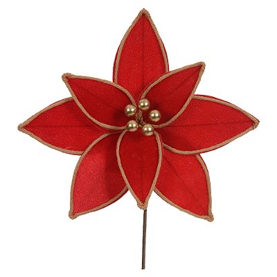 Bico de Papagaio Natal Aveludado Vermelho 18cm