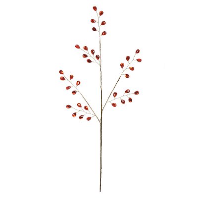 Complemento Cristal Natal Vermelho Dourado 57cm