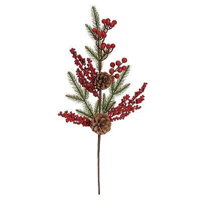Haste Berry Natal c/Pinha Vermelho 60cm