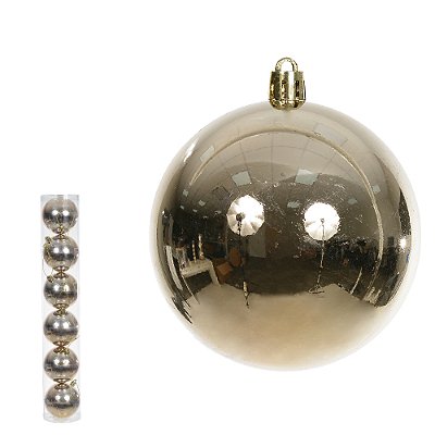 Bola Metálica Tubo Champanhe 8cm C/6 Und