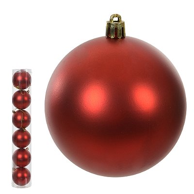 Bola Fosca Tubo Vermelho 8cm C/6 Und