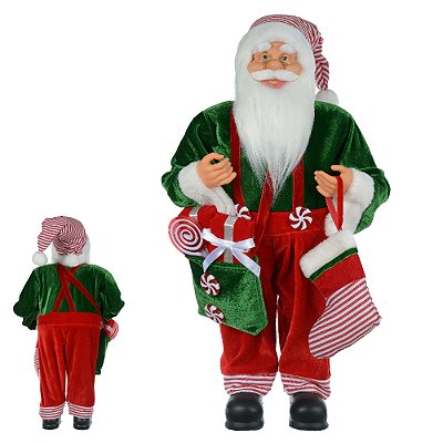 Boneco Papai Noel Natal em Pé Carpinteiro (Vermelho Marrom) 80cm
