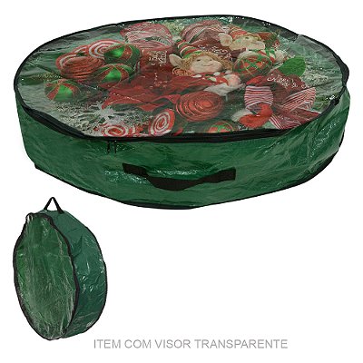 Bolsa para Guirlanda de Natal com Alça Verde 21cm