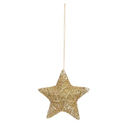Enfeite de Natal Estrela Aramada (Dourado) 10cm