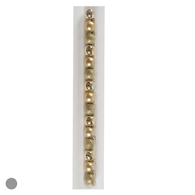 Bola de Natal Árvore Tubo Misto c/15 und (Dourado) 3cm