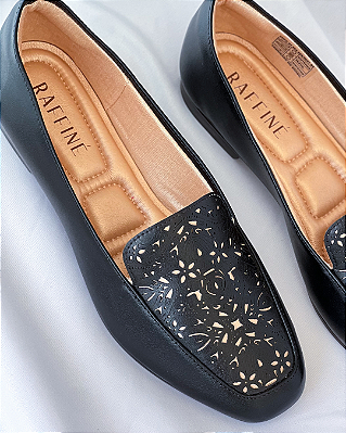Mocassim Preto Lasercut