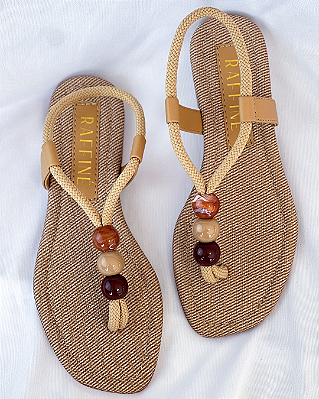 Rasteira Cordão Bege