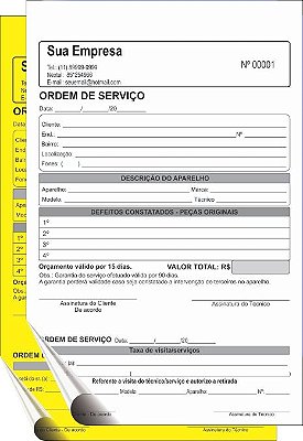 TALÃO 2 VIAS - PAPEL COMUM    Comandas, Orçamentos, Ordens de Serviços, Pedidos, Recibos, etc