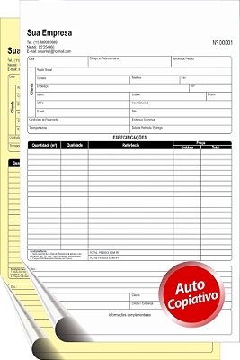 TALÃO 2 VIAS - PAPEL AUTOCOPIATIVO   Comandas, Orçamentos, Ordens de Serviços, Pedidos, Recibos, etc