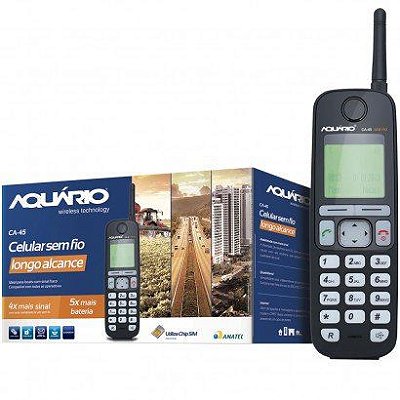 Telefone Celular Rural Sem Fio Aquário CA-45 Desbloqueado Preto