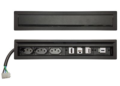 Régua De Tomadas Para Embutir Com Carregador USB-C 18W 3A - SLIM300X