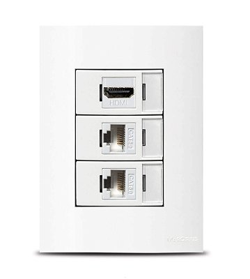 Conjunto 4x2 1 Tomada HDMI, 2 RJ45 Cat5 - ES42-M7