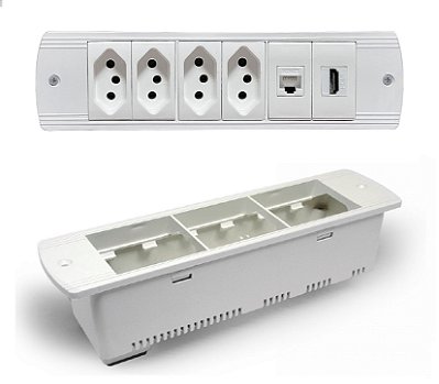 Régua De Tomada Para Mesa De Escritorio Completa - RQM6-M20