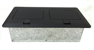 Painel Caixa De Mesa Montada Com 3 Tomadas 1 Hdmi 2 RJ45