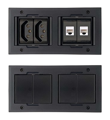 Tomada De Embutir, 2 Tomadas 10A, 2 Rj45 Cat5 - QMF4-M10