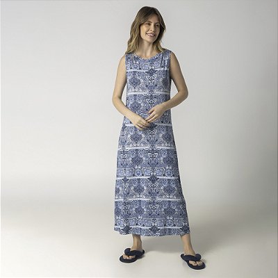 Camisola Longa Regata Azul Paisley