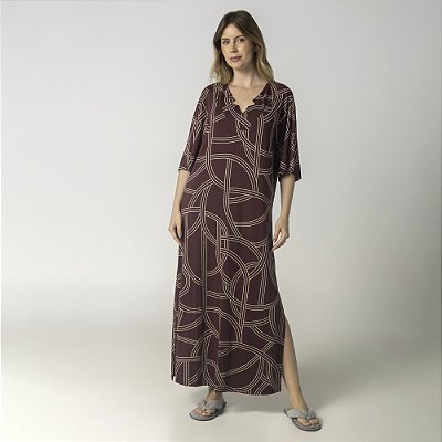 Kaftan Feminino Longo Sacre Bordô
