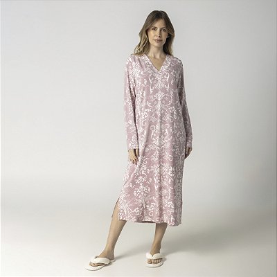 Camisão Feminino Midi Rosê Art Nouveau