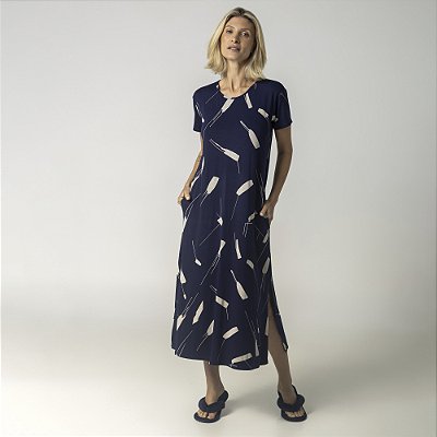Camisão Feminino Midi Meteorito Marinho