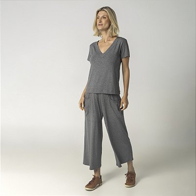 Conjunto Feminino Sportwear Pantacourt Mescla