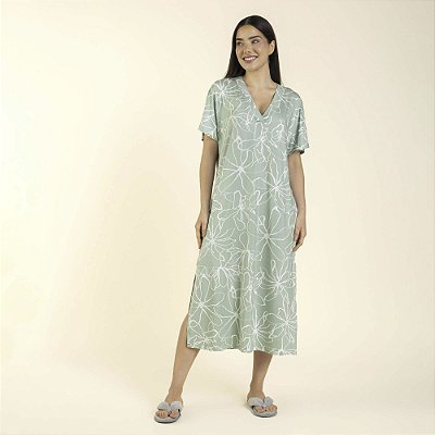 Kaftan Feminino Midi Filete Green