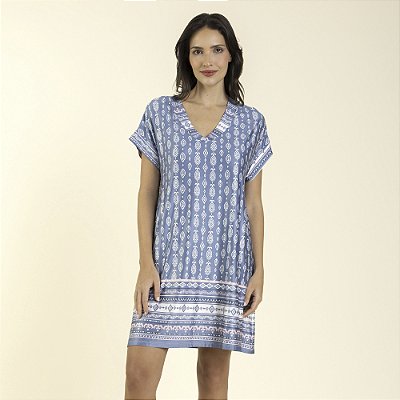 Camisão Feminino Curto Azul Maruru