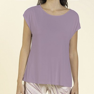 Pijama Feminino Manga Curta Lilás Embru Art