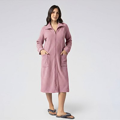 Robe Longo com Zíper em Soft Glacê Rosa