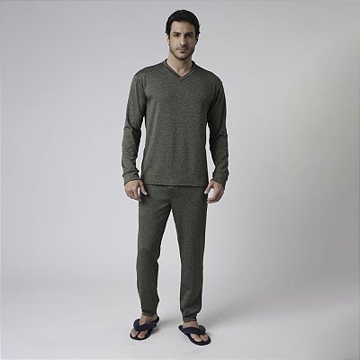 Pijama Masculino Longo Verde Mediterrâneo