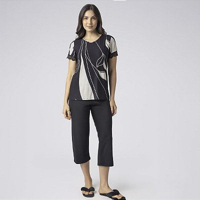 Pijama Feminino Capri Rongeant e Preto