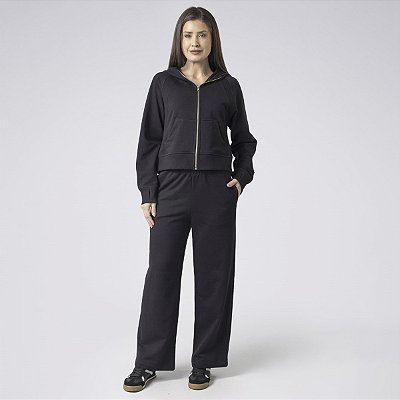 Conjunto Balance Moletom Preto com Zíper