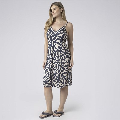 Camisola Curta Plus Size de Alça Marinho Orgânico