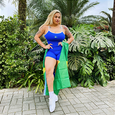 Macaquinho Fitness Luna Azul Bic - Edição BrasilCore