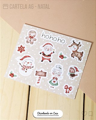 Cartela de adesivo Natal - A6